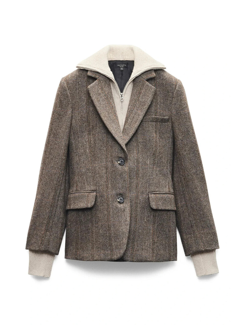 NEW, Rag and Bone Frank tweed Blazer in Brown Sz 16 #SJ2659